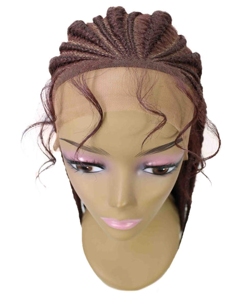 Estelita Dark Auburn Cornrow Box Braided Wig