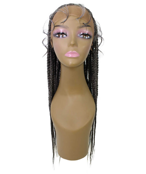 Estelita Charcoal Grey Cornrow Box Braided Wig