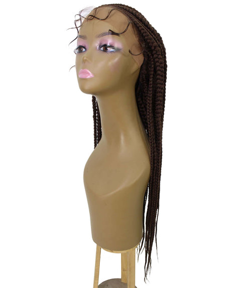 Estelita Chestnut Brown Cornrow Box Braided Wig