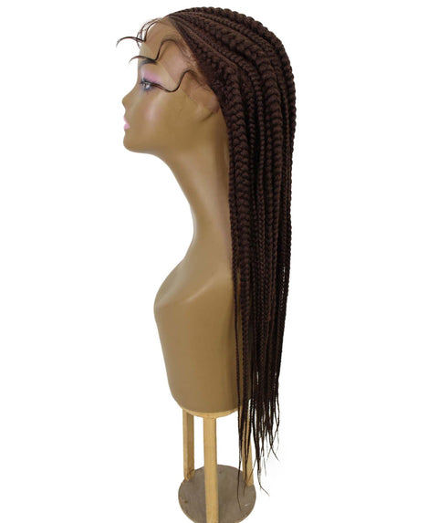 Estelita Chestnut Brown Cornrow Box Braided Wig