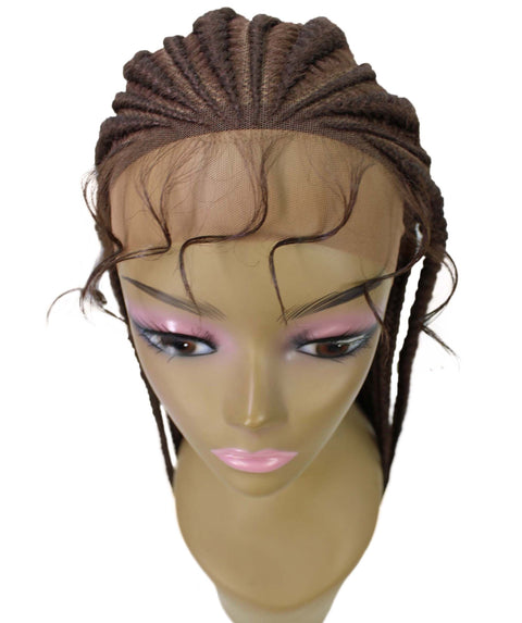 Estelita Chestnut Brown Cornrow Box Braided Wig