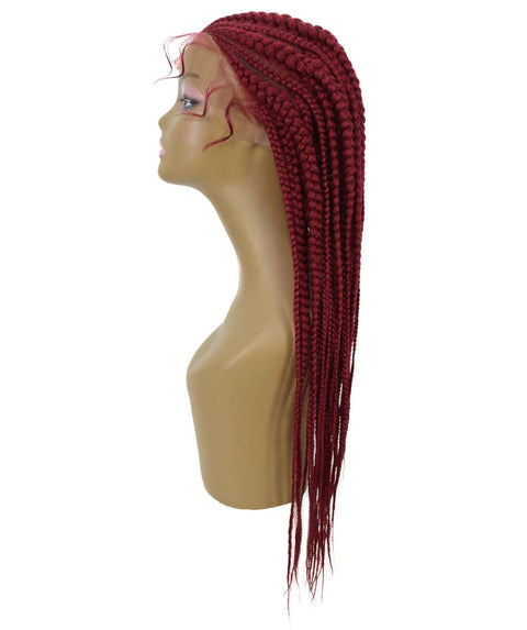 Estelita Burgundy Cornrow Box Braided Wig