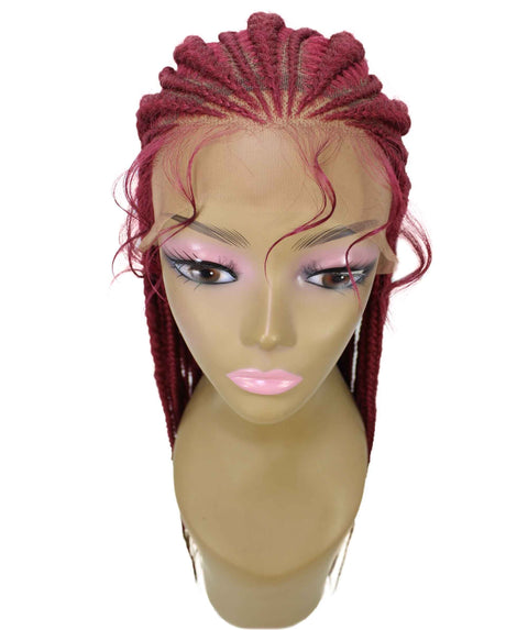 Estelita Burgundy Cornrow Box Braided Wig
