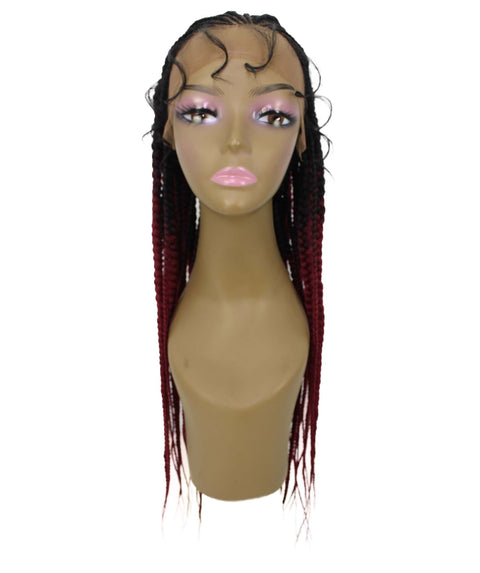 Estelita Burgundy Ombre Cornrow Box Braided Wig