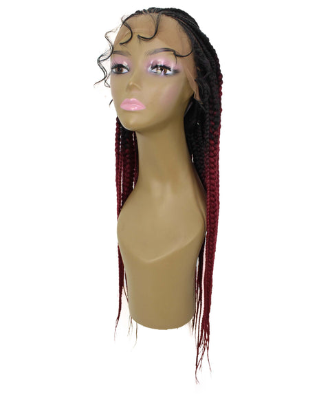 Estelita Burgundy Ombre Cornrow Box Braided Wig