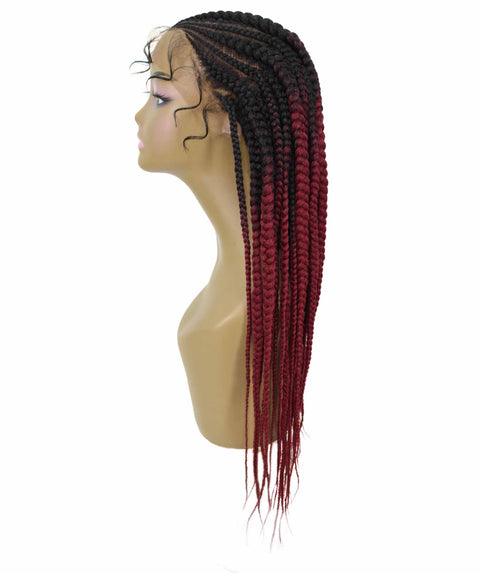 Estelita Burgundy Ombre Cornrow Box Braided Wig