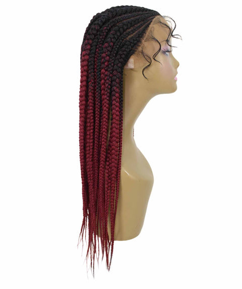 Estelita Burgundy Ombre Cornrow Box Braided Wig