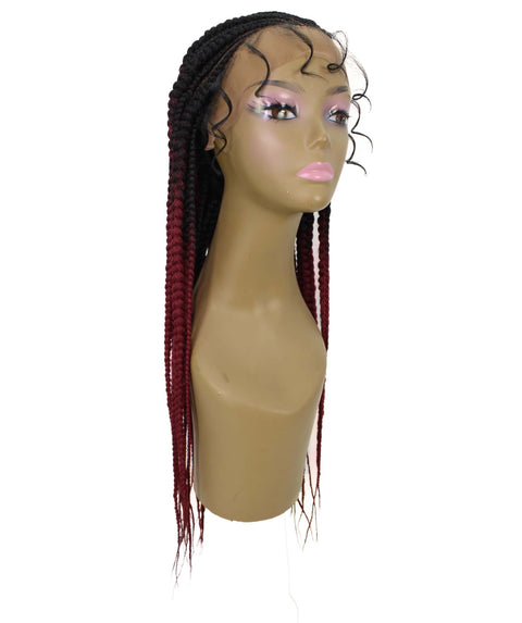 Estelita Burgundy Ombre Cornrow Box Braided Wig