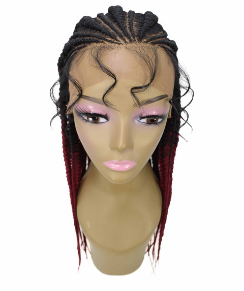 Estelita Burgundy Ombre Cornrow Box Braided Wig