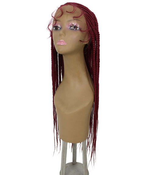 Malika Burgundy Cornrow Braided Wig