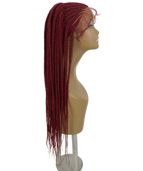 Malika Burgundy Cornrow Braided Wig