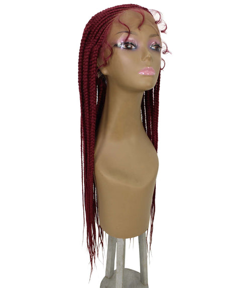 Malika Burgundy Cornrow Braided Wig