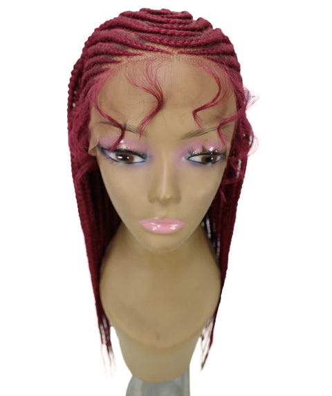 Malika Burgundy Cornrow Braided Wig