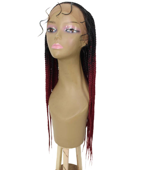 Malika Burgundy Ombre Cornrow Braided Wig