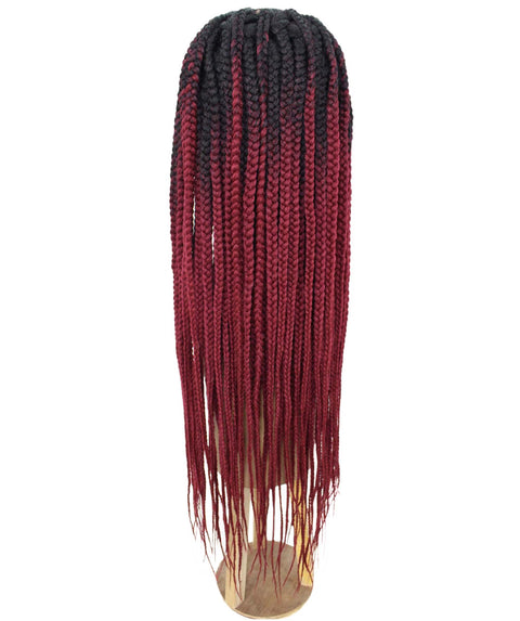 Malika Burgundy Ombre Cornrow Braided Wig