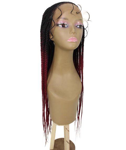 Malika Burgundy Ombre Cornrow Braided Wig