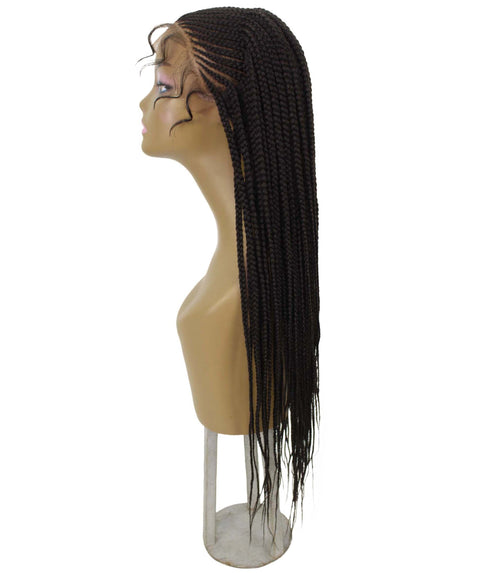 Shanelle Dark Brown Micro Cornrow Braided Wig