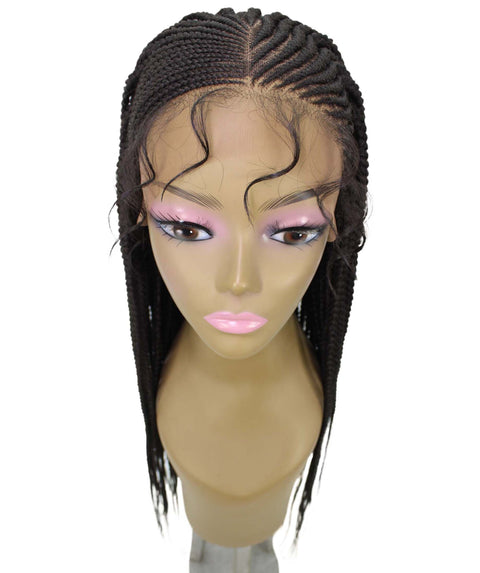 Shanelle Dark Brown Micro Cornrow Braided Wig