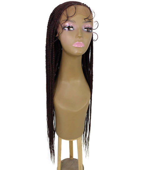 Shanelle Deep Red and Black Blend Micro Cornrow Braided Wig
