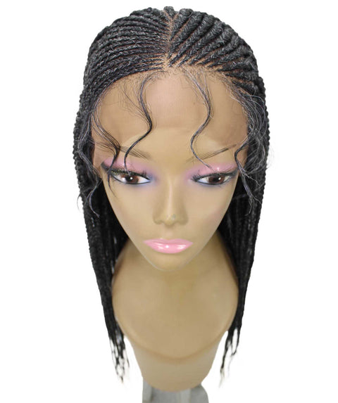 Shanelle Salt & Pepper Grey Micro Cornrow Braided Wig
