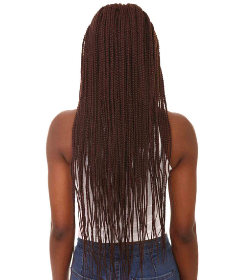 Shanelle Dark Auburn Micro Cornrow Braided Wig