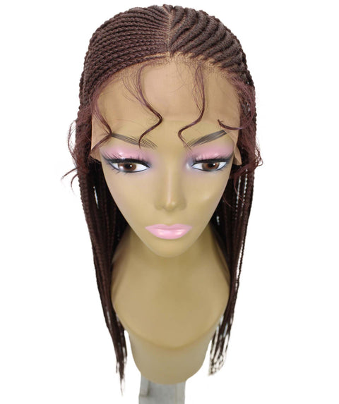 Shanelle Dark Auburn Micro Cornrow Braided Wig