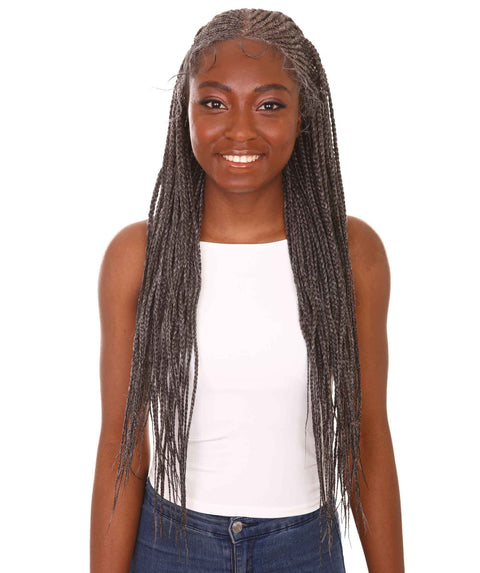 Shanelle Charcoal Grey Micro Cornrow Braided Wig