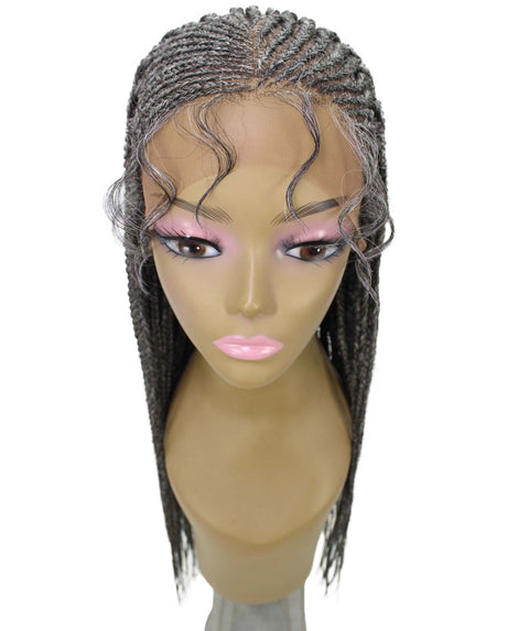 Shanelle Charcoal Grey Micro Cornrow Braided Wig
