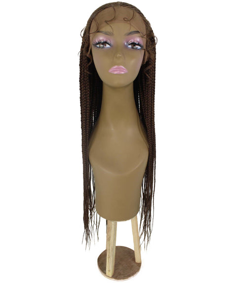 Shanelle Mahogany Brown Micro Cornrow Braided Wig