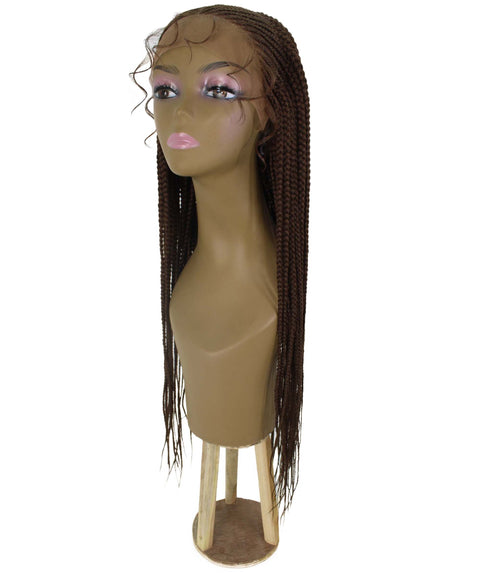 Shanelle Mahogany Brown Micro Cornrow Braided Wig