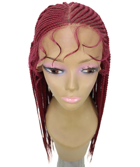 Shanelle Burgundy Micro Cornrow Braided Wig