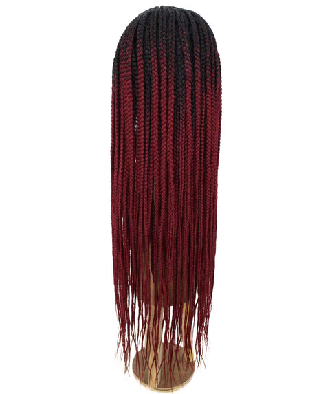 Shanelle Burgundy Ombre Micro Cornrow Braided Wig