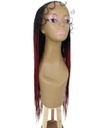 Shanelle Burgundy Ombre Micro Cornrow Braided Wig
