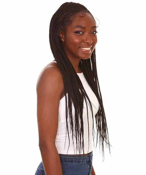 Aina Dark Brown Cornrow Swiss Braided Wig 