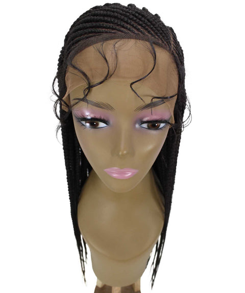 Aina Dark Brown Cornrow Swiss Braided Wig 