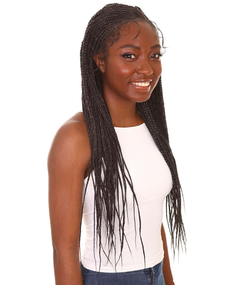 Aina Salt & Pepper Grey Cornrow Swiss Braided Wig 