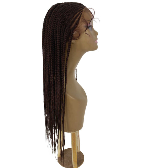 Aina Dark Auburn Cornrow Swiss Braided Wig 