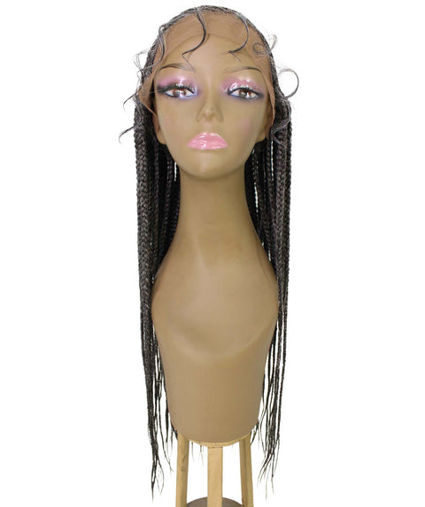 Aina Charcoal Grey Cornrow Swiss Braided Wig