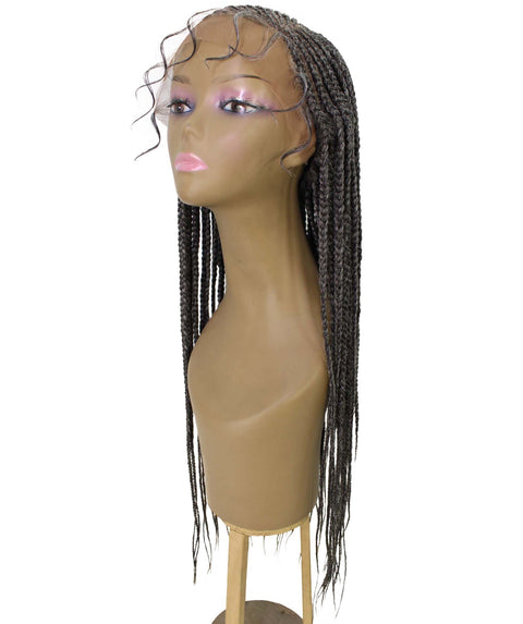 Aina Charcoal Grey Cornrow Swiss Braided Wig