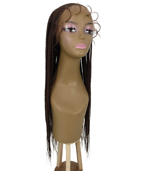 Aina Chestnut Brown Cornrow Swiss Braided Wig 