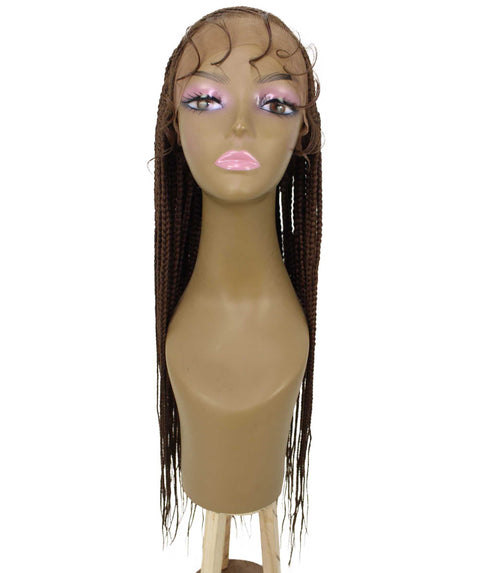 Aina Mahogany Brown Cornrow Swiss Braided Wig 