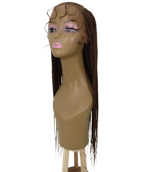 Aina Mahogany Brown Cornrow Swiss Braided Wig 