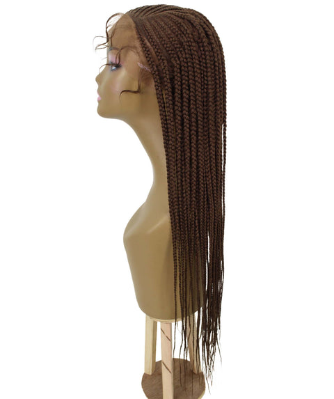 Aina Mahogany Brown Cornrow Swiss Braided Wig 
