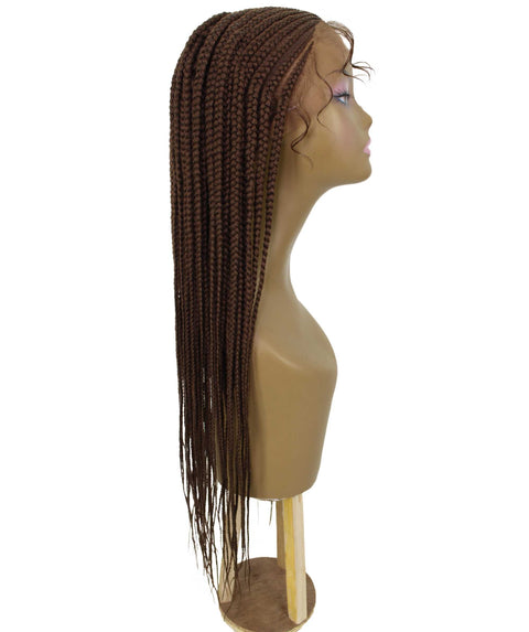 Aina Mahogany Brown Cornrow Swiss Braided Wig 