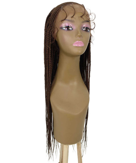 Aina Mahogany Brown Cornrow Swiss Braided Wig 