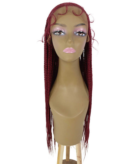 Aina Burgundy Cornrow Swiss Braided Wig 