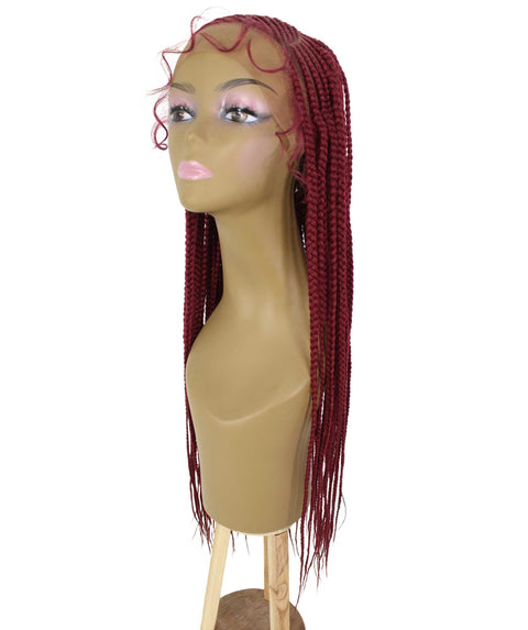 Aina Burgundy Cornrow Swiss Braided Wig 