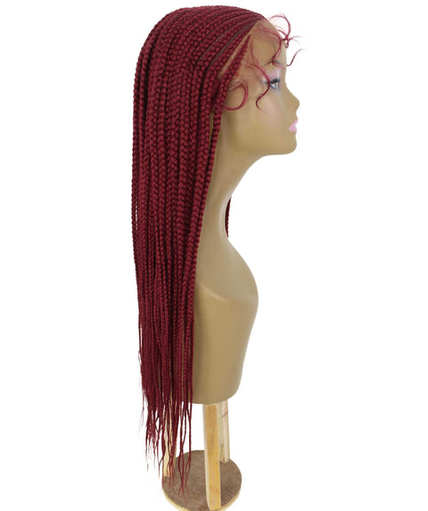 Aina Burgundy Cornrow Swiss Braided Wig 