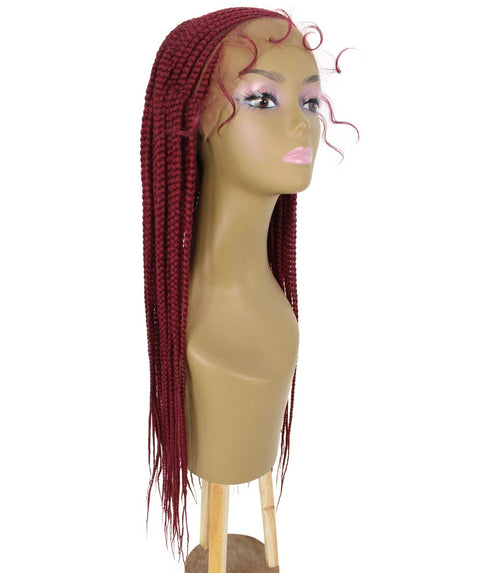 Aina Burgundy Cornrow Swiss Braided Wig 