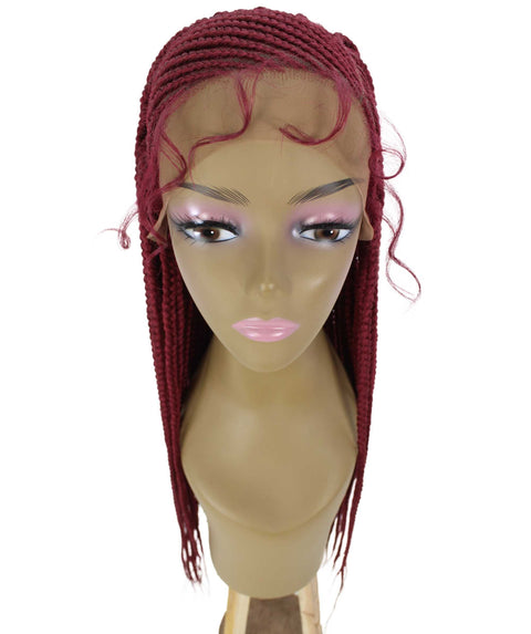 Aina Burgundy Cornrow Swiss Braided Wig 